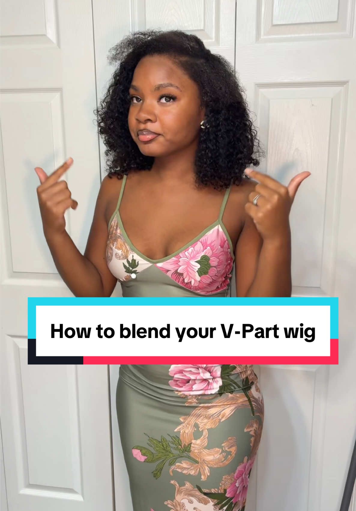TikTok post by @pristinaspurpose for Shein.wig. Caption reads: V-part from @shein.wig | TUTORIAL Easily blend....