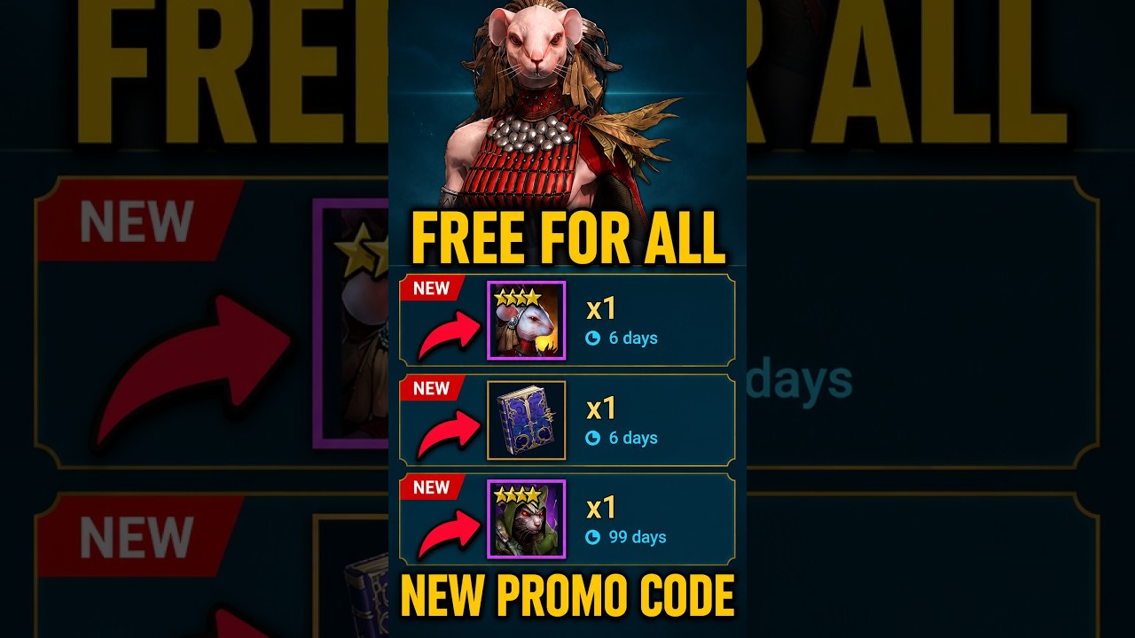 YouTube post by @raidninjaa for Plarium. Caption reads: 2 New Promo Codes for All Players in Raid Shadow....