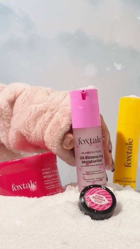 Instagram post by @glossyxglamm for Foxtale. Caption reads: [...] FREE 💖 Stock up, glow up, repeat 🛍️🔥....