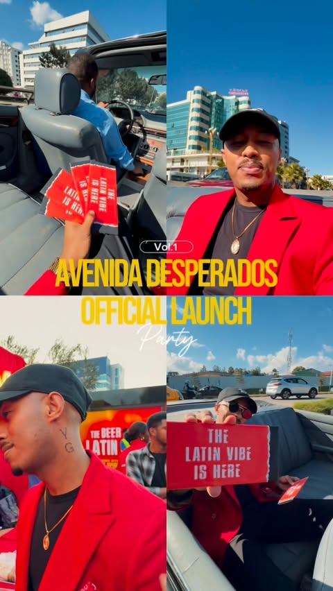 Instagram post by @yohannesgoitom for Desperados. Caption reads: [...] unforgettable night.🔥 PR x Avenida....