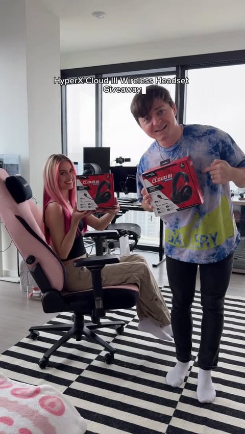 Instagram post by @meggziigames for HyperX. Caption reads: [...] DM you a link to enter to win ONE of these....