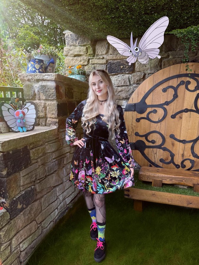 Instagram post by @pokegirlrach for Blackmilk Clothing. Caption reads: [...] as I saw this gorgeous dress by....