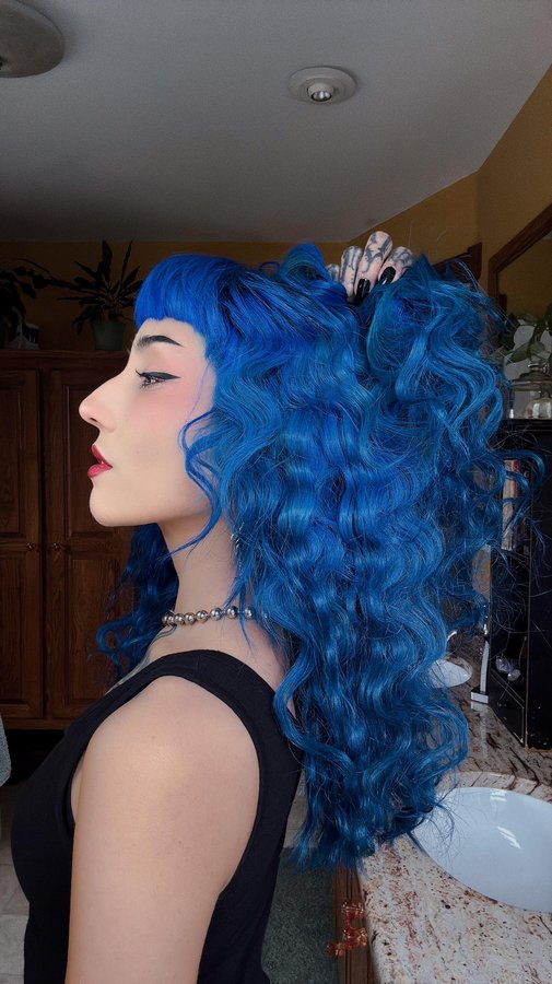 Instagram post by @witchy_womaan for Lunar Tides Hair. Caption reads: Shapeshifting ft. fresh hair dye from....