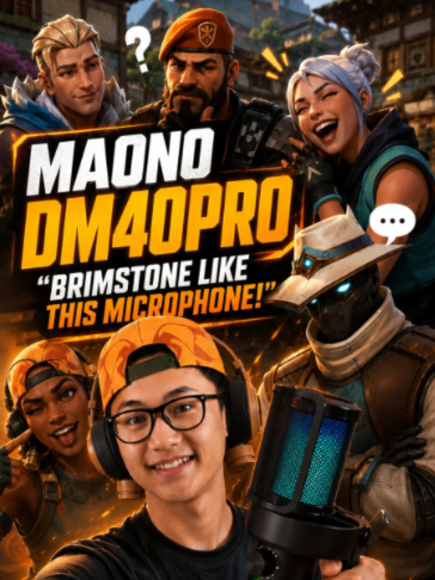 TikTok post by @tucepalo for Maono. Caption reads: brimstone like this microphone! @maono.indonesia....