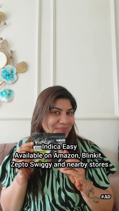 Instagram post by @amipragneshshah for Indica Hair Color. Caption reads: No more worries for grey hair @indica.haircolor....