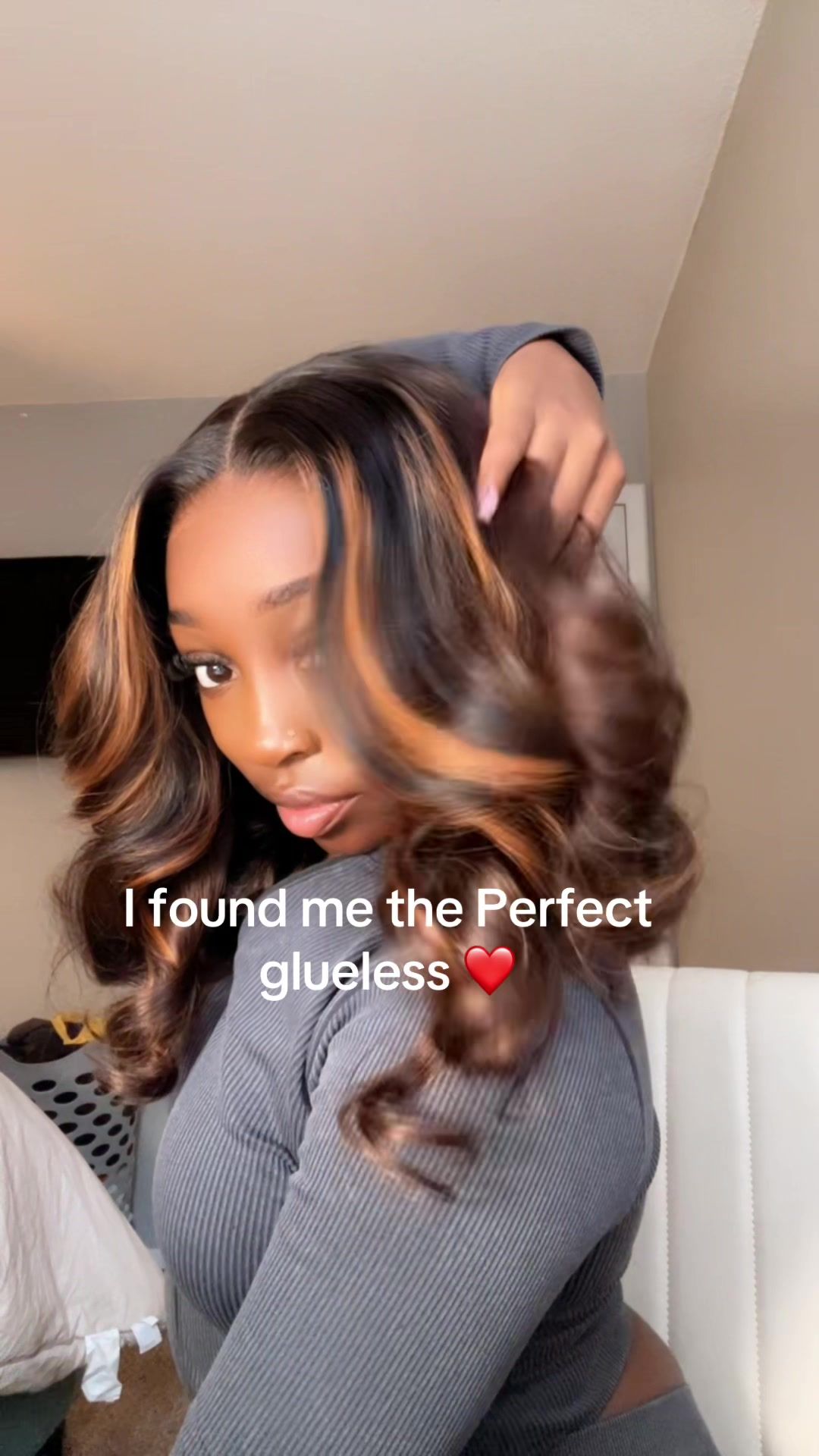 TikTok post by @dareallldolll for Celie Hair. Caption reads: [...] has a snug fit and very secure from....