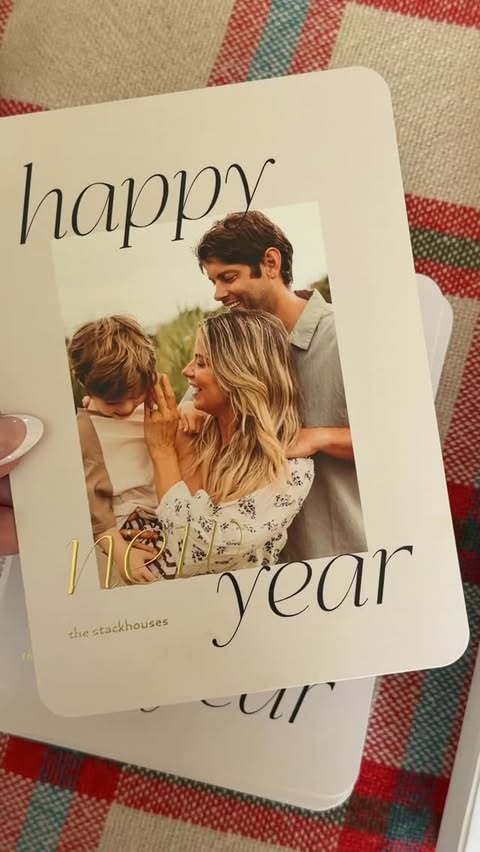 Instagram post by @lindseystackhouse_ for Shutterfly. Caption reads: Our year deserved to be remembered — so we turned....