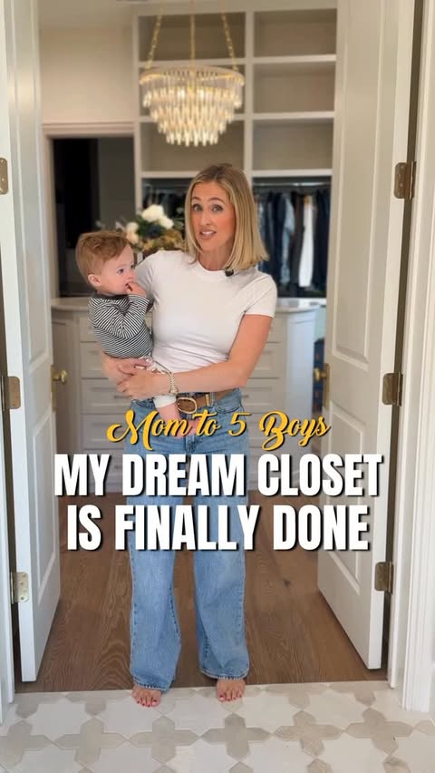 Instagram post by @brookeraybould for The Container Store. Caption reads: [...] organized closet! All from....