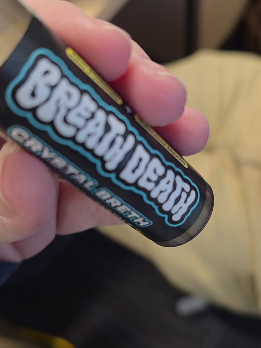 TikTok post by @piano19763 for Breath Death. Caption reads: Ready to eliminate bad breath. Try the Breath....