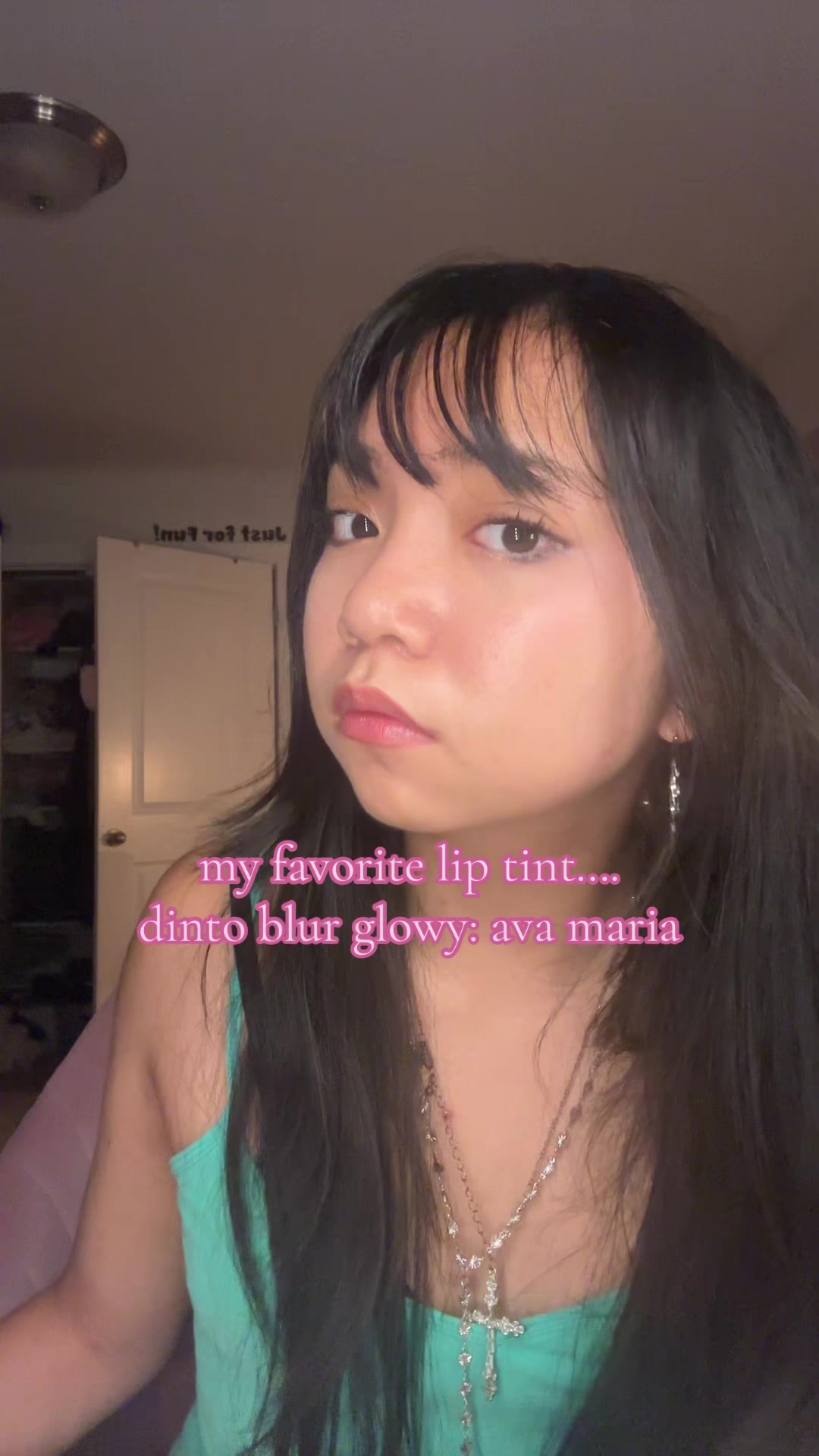 TikTok post by @heartsforoogi for Dinto Cosmetics. Caption reads: [...] #lipcombo #liptint #kbeauty @Dinto Cosmetics.