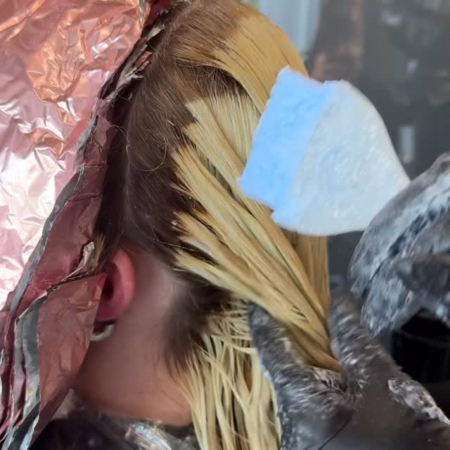 Instagram post by @katkolors for OLAPLEX. Caption reads: Not an airball by any means, more of a slam dunk!....