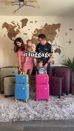 Instagram post by @sophiefamilytravel for it Luggage. Caption reads: [...] best packing hack? ✈️ Suitcases from....