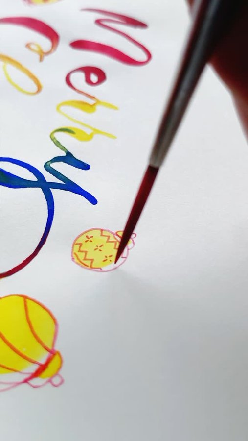 Instagram post by @minortismay for Kuretake ZIG. Caption reads: Merry Christmas to you all! Wishing you a happy....