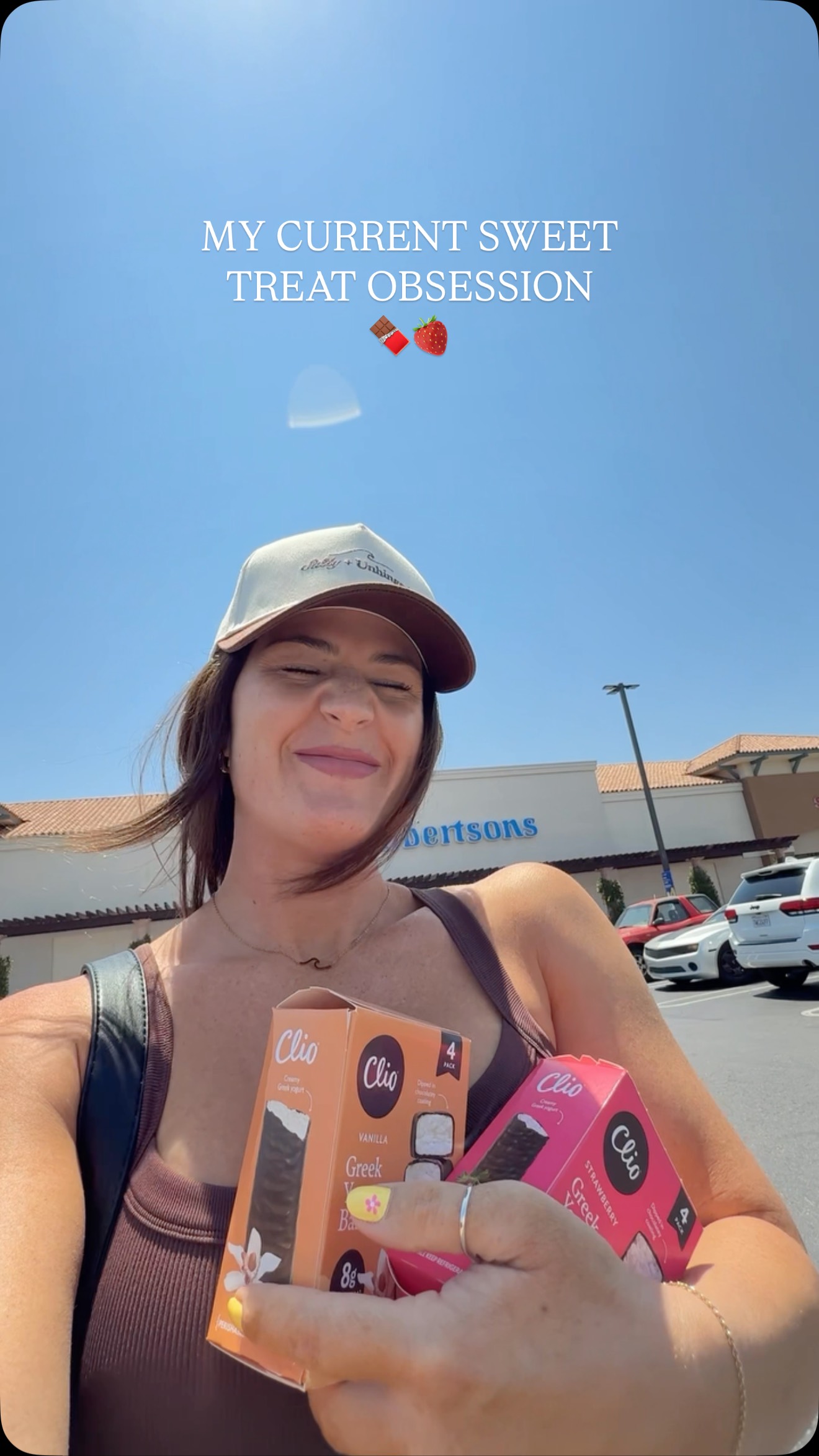 Instagram post by @shellykowatch for Clio Snacks. Caption reads: You know I don’t gatekeep, so of course im gonna....