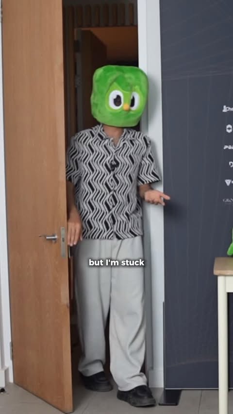 Instagram post by @dinabelenkaya for Duolingo. Caption reads: You can now challenge other players directly on....