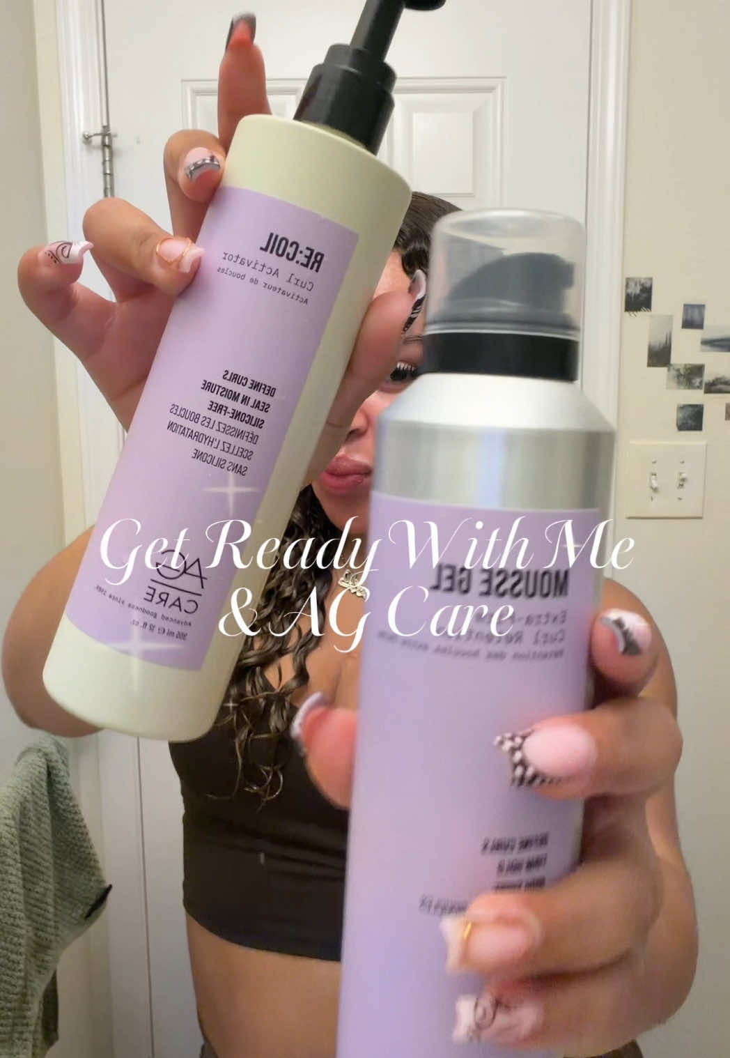 TikTok post by @rachell.roseee for Israel Police (Arabic). Caption reads: @AG Care Mousse gel & Re coil duo with the....