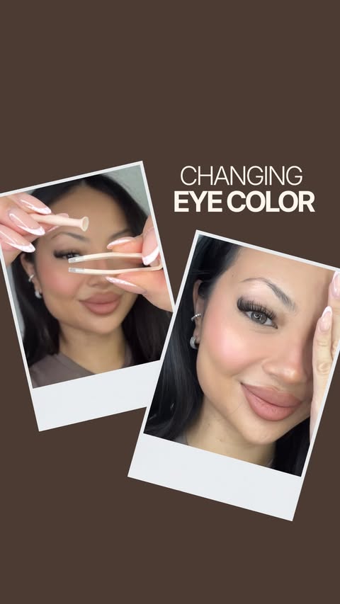 Instagram post by @baabyliza for Myeyebb. Caption reads: [...] After I changed my eye color 👀 With....