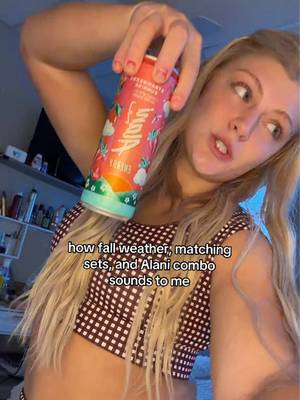 TikTok post by @makayla.bennett for Alani Nu Ambassadors. Caption reads: me and alani🤞🏼🫰🏼😍 @Alani Nu Ambassadors....