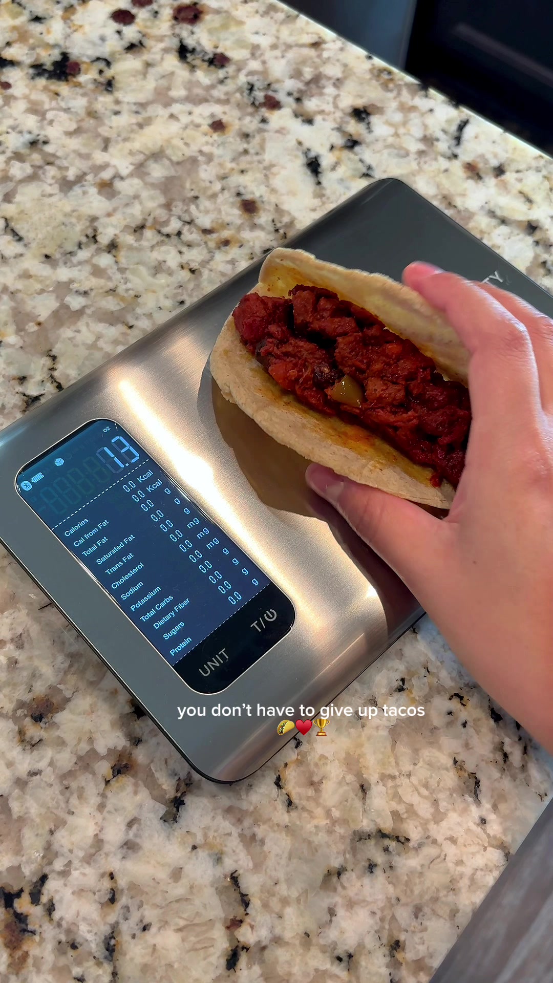 TikTok post by @julissa.ttsfinds for Etekcity. Caption reads: [...] mean giving up your favorite foods. 🌮....