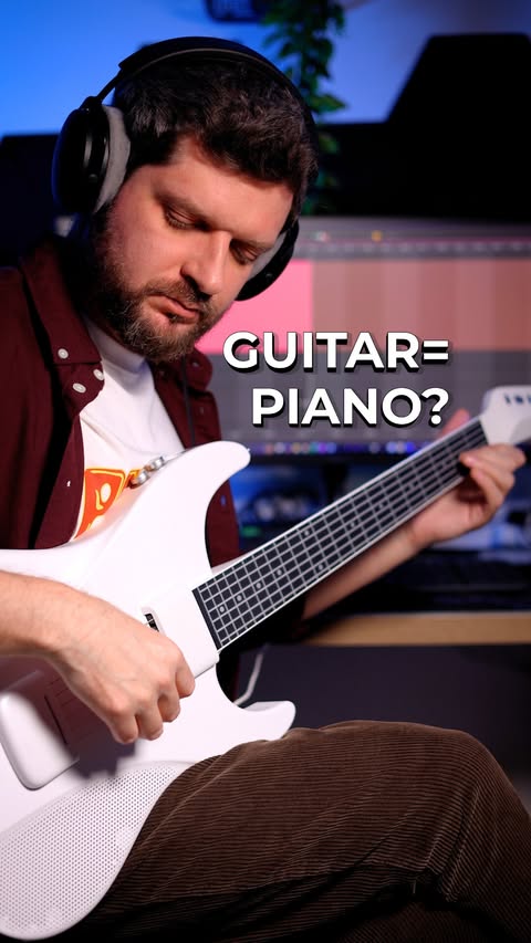 Instagram post by @anton.glushkin for Aeroband. Caption reads: [...] very different from a regular guitar.....