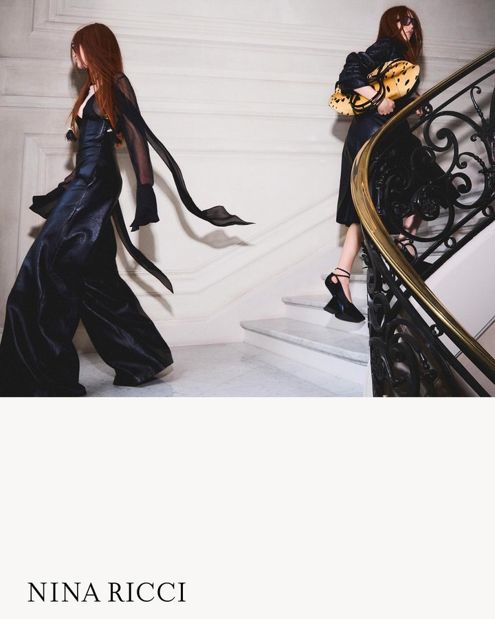 Instagram post by @harris_reed for NINA RICCI. Caption reads: [...] fashion campaign for the house of Nina Ricci....