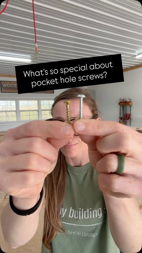 Instagram post by @woodshopdiaries for Kreg Tool. Caption reads: What’s so special about pocket hole screws? AD....