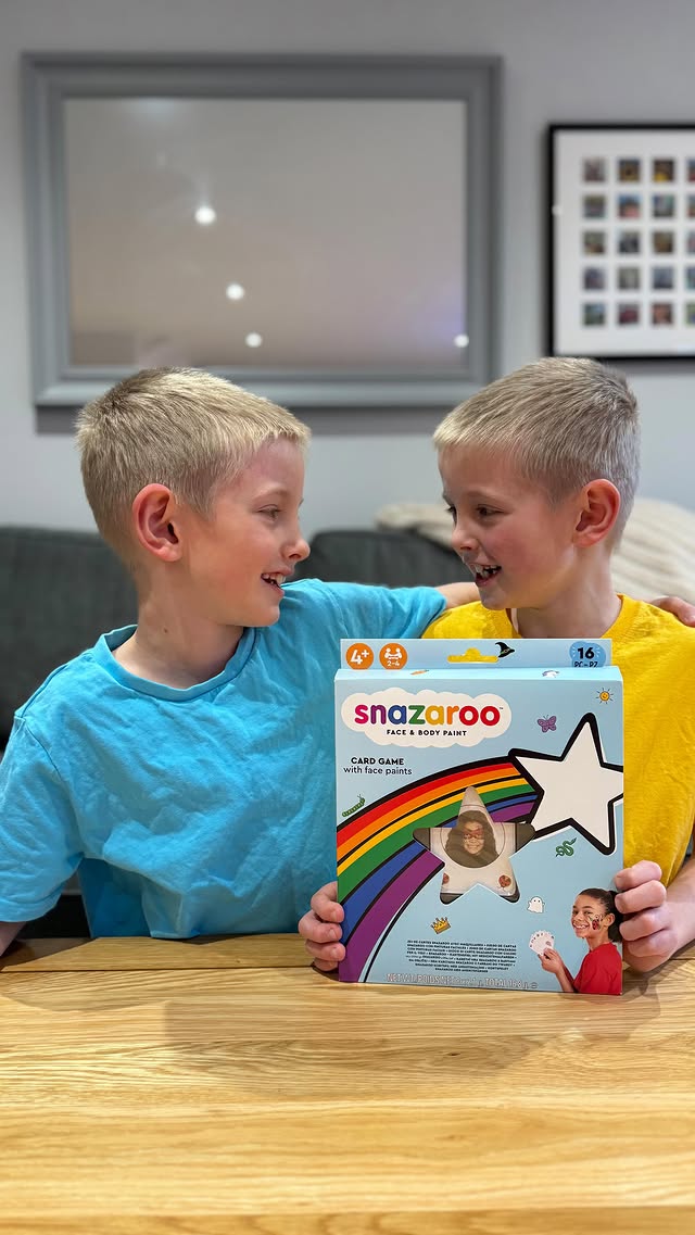 Instagram post by @craigfamilyblog for Snazaroo. Caption reads: ad 🎨 Snazaroo has a new card game! Something you....