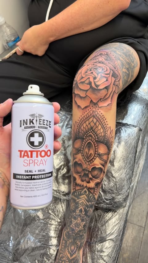 Instagram post by @extremenumb for Barber DTS Tattoo Supplies. Caption reads: Gap fillers added for Abi thank you 🙏🏻. #mandala....