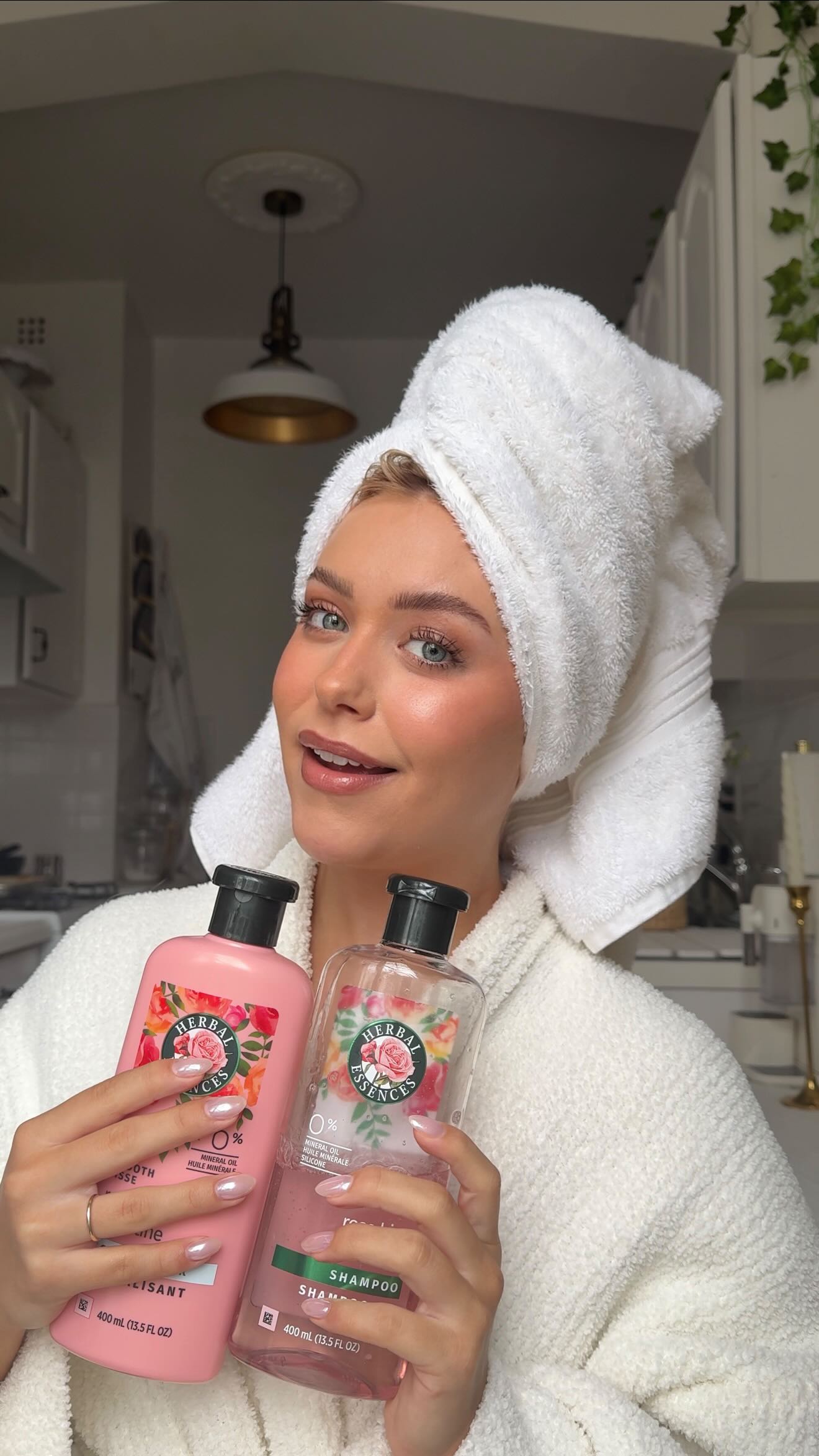 Instagram post by @kaylakane for Herbal Essences. Caption reads: Growing up is realizing the shampoo you bought at....