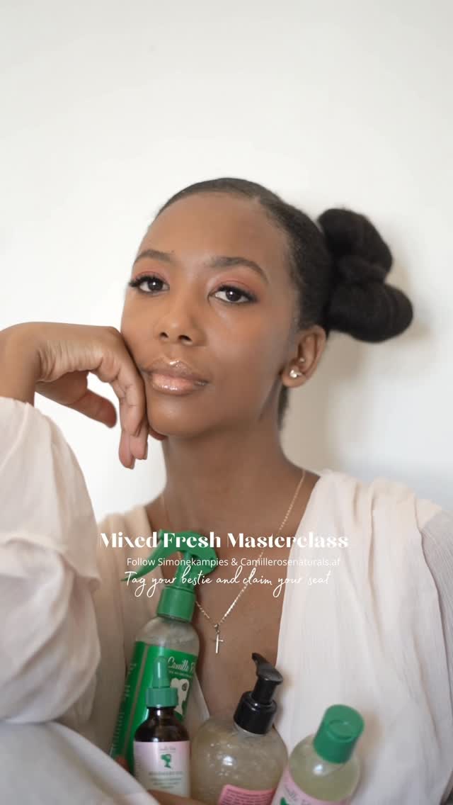 Instagram post by @simonekampies for Camille Rose. Caption reads: @camillerosenaturals.af hosts their first....