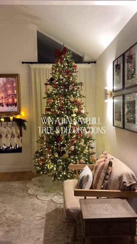 Instagram post by @kyreeloveshome for Balsam Hill. Caption reads: 🎄GIVEAWAY🎄 I’ve teamed up with @balsamhillau for....