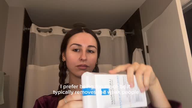 Instagram post by @girlhoodprincess for LaRochePosayUS. Caption reads: you are never too much for the right ones anyways....