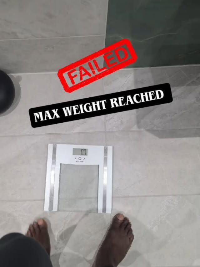 Instagram post by @samson__dauda for Hosstile. Caption reads: [...] gonna need a new scale....