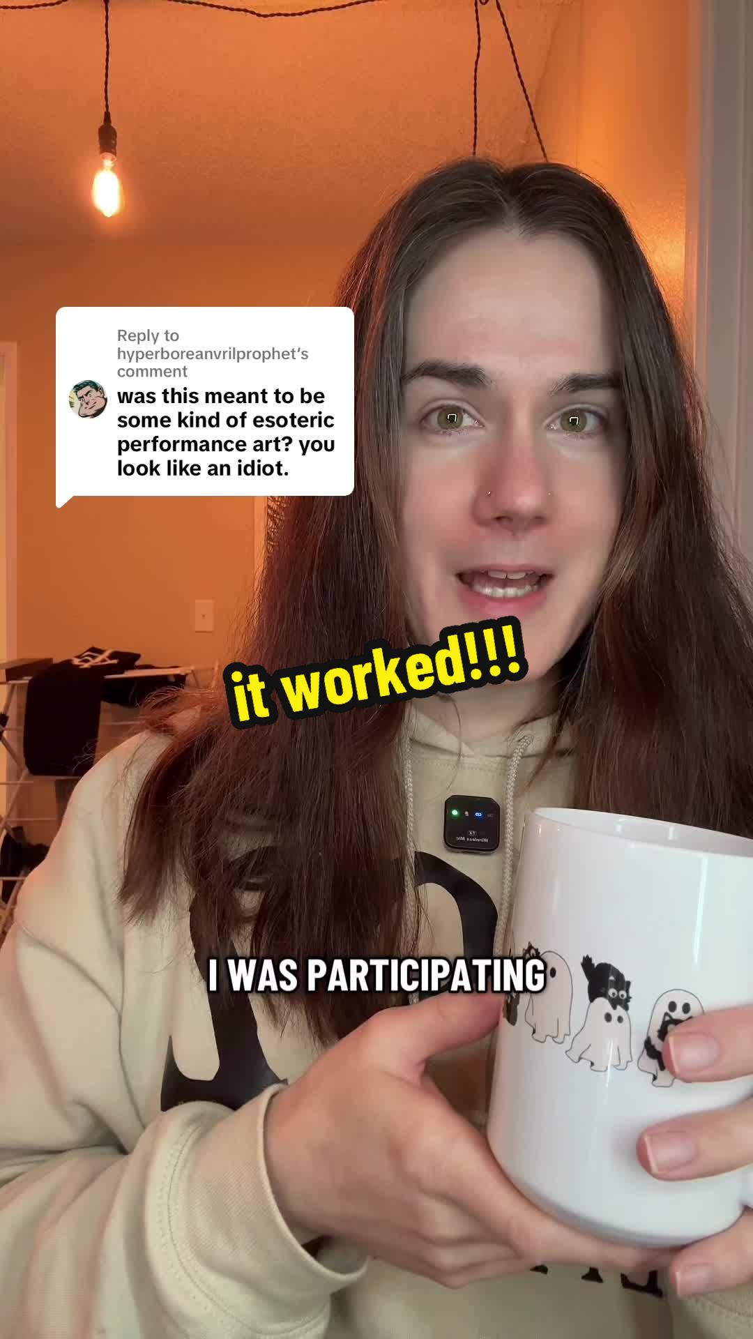 TikTok post by @beautyintheblasphemy for LookHUMAN. Caption reads: [...] check out this spooky season mug from....