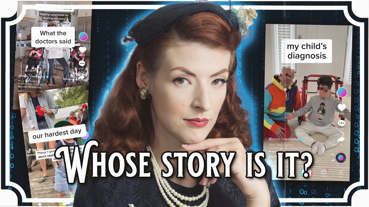 YouTube post by @jessicaoutofthecloset for Pexels. Caption reads: Who Owns a Disabled Child's Story?.