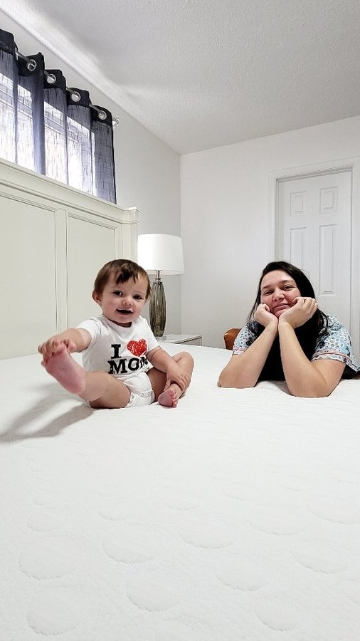 Instagram post by @memissgirl for Yogasleep. Caption reads: [...] Cool Gel Memory Foam Mattress by....