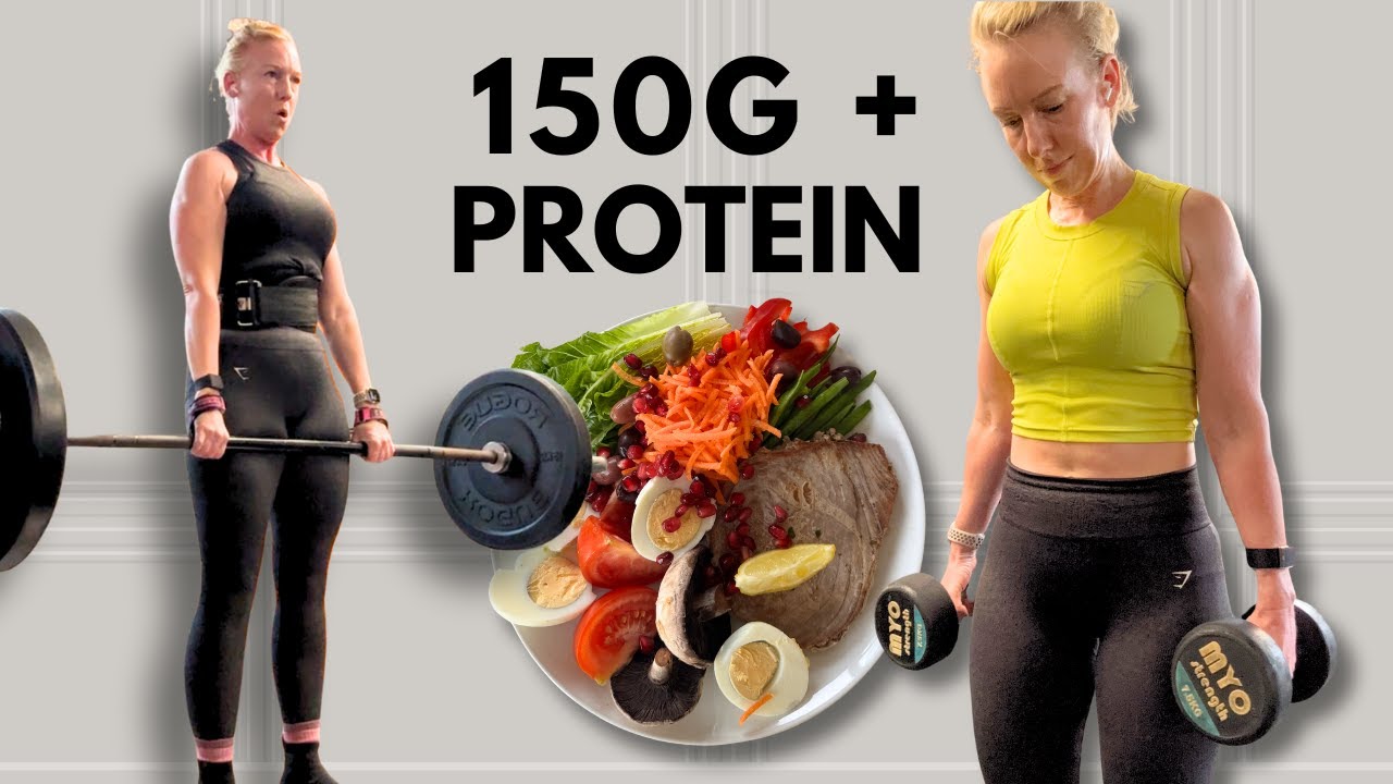 YouTube post by @LauraTryUK for Musicbed. Caption reads: The 150g Protein Diet That Changed My Life! (all....