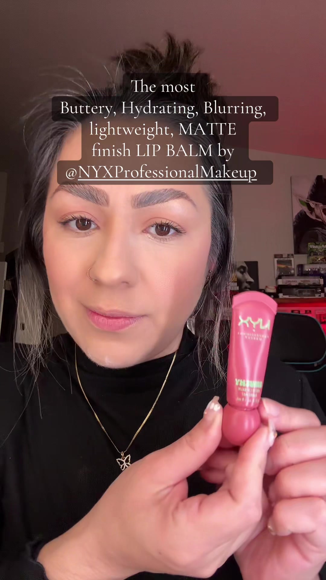 TikTok post by @buttterfly_pink for NYX Professional Makeup HR. Caption reads: If you don’t OWN yours yet, what are you waiting....