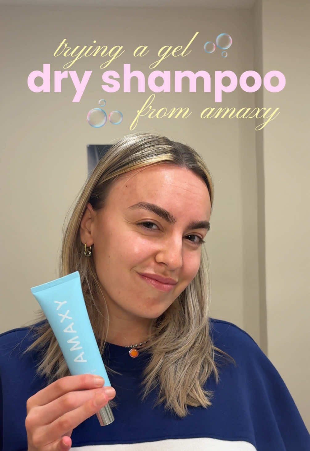 TikTok post by @taaaruhh for AMAXY Beauty. Caption reads: [...] dry shampoo from @AMAXY Haircares 🩵....