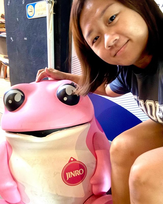 Instagram post by @iamjaslinepan for HiteJinro Global. Caption reads: KOREAN NO.1 SOJU JINRO is back with the JINRO TOAD....