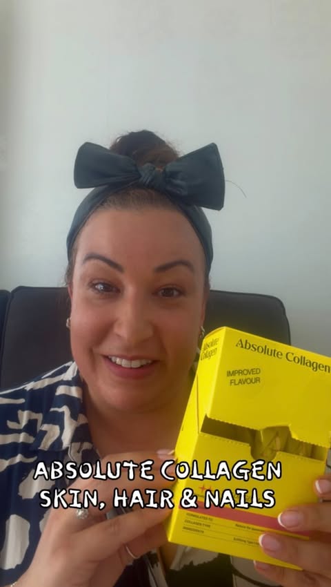 Instagram post by @1st_time_ma for Absolute Collagen. Caption reads: I’ve been adding these @absolutecollagen sachets....