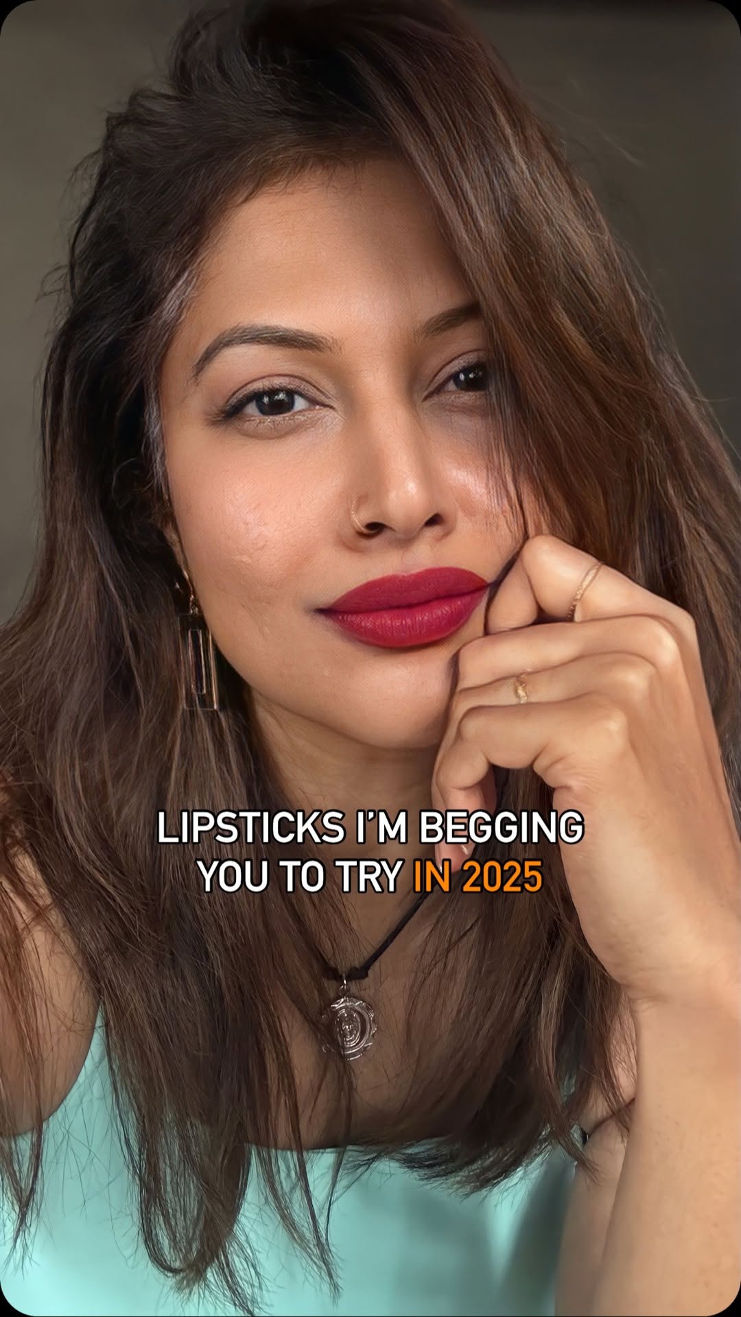 Instagram post by @shwetavijaynair for LOVE EARTH. Caption reads: ⤵️lipsticks for 0 makeup days I will repurchase in....