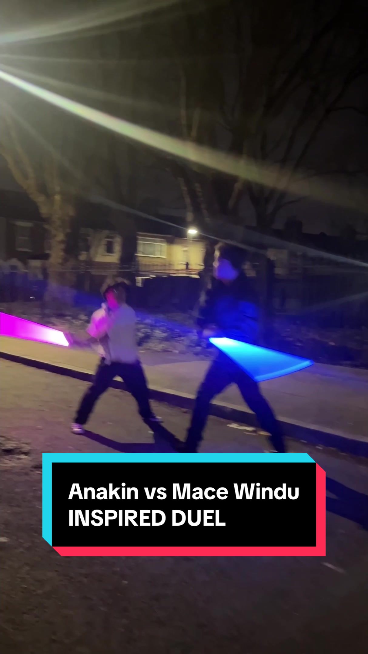 TikTok post by @masterbrandonwon for NSabers. Caption reads: [...] Using the ‘Ahsoka SE’ baselit sabers by....