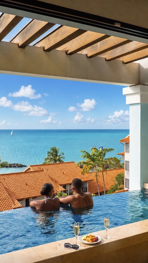 Instagram post by @alanarainer for Sandals Resorts. Caption reads: [...] can fully switch off. @sandals_uk....