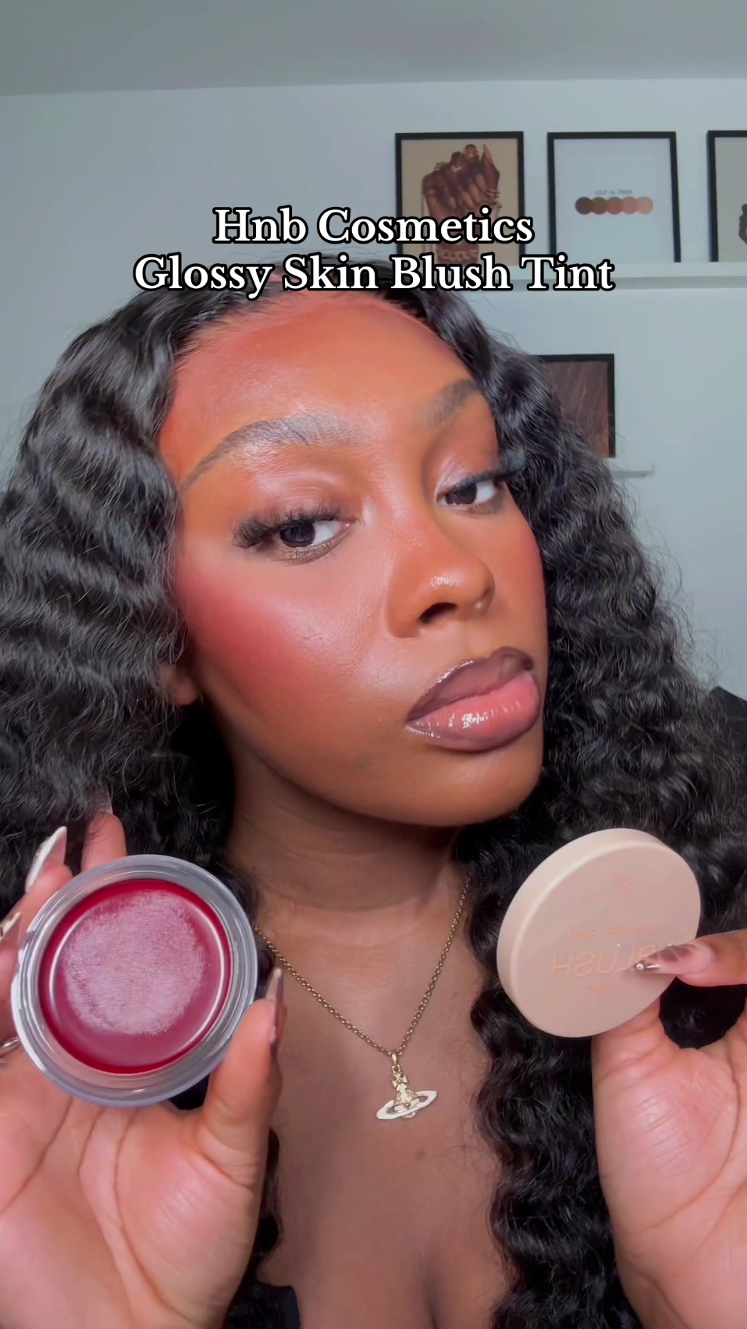 TikTok post by @sharnteparkes for HNB Cosmetics. Caption reads: I’m wearing the shade Muted 10🩷 @HNB Cosmetics....