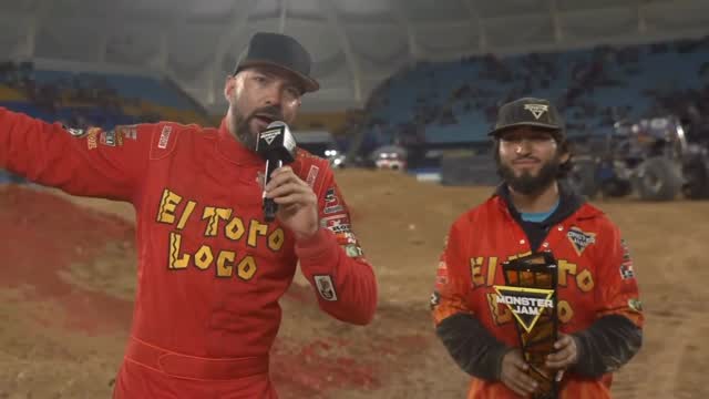 Instagram post by @bgranger2 for Monster Jam. Caption reads: Your @bkt_tires overall event champion from Gold....