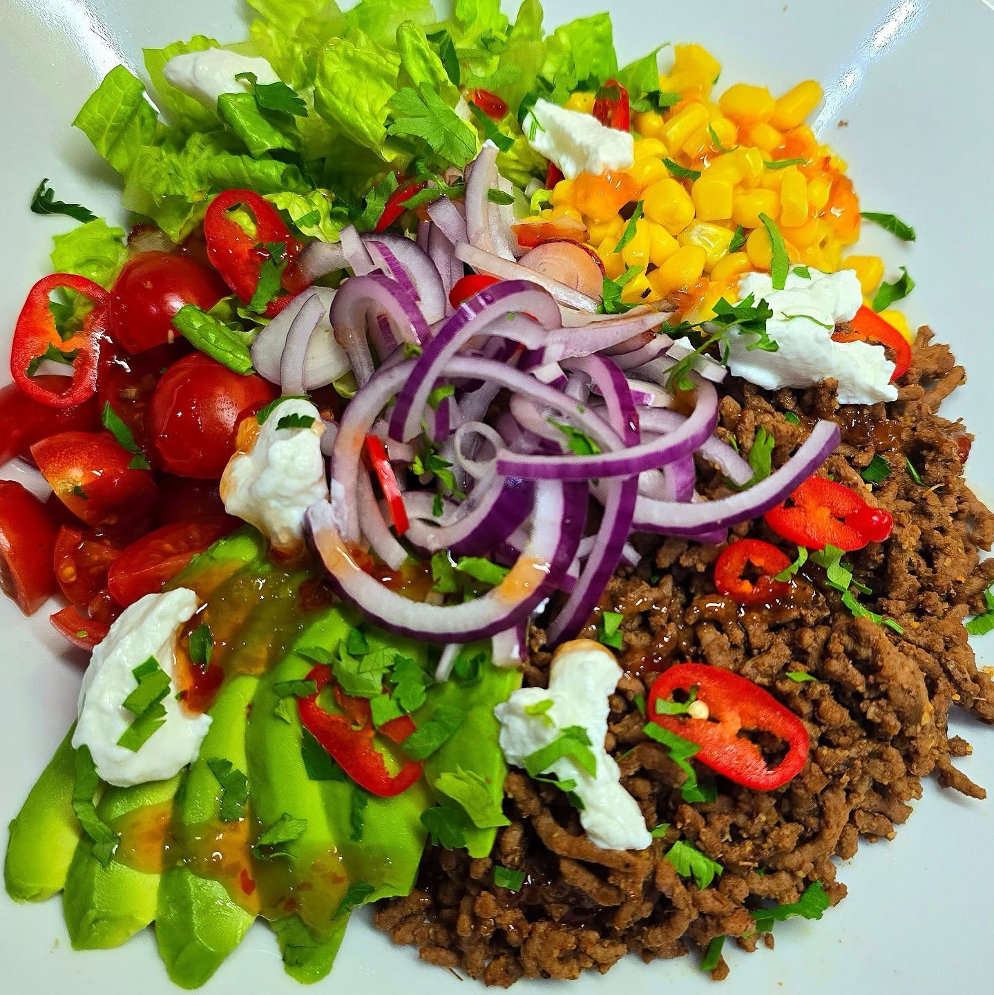 Instagram post by @janey_m_xx for Jd Seasonings. Caption reads: Taco Bowl tonight! 

5% fat mince with....