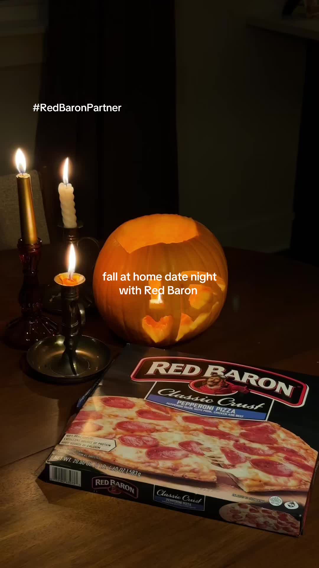 TikTok post by @brookevestrand for Red Baron Pizza. Caption reads: #RedBaronPartner Looking for the perfect at-home....