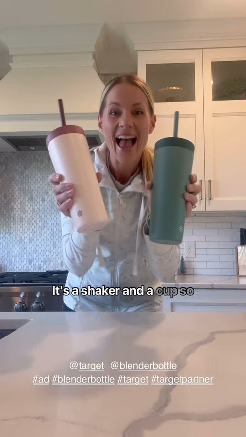 Instagram post by @alliejanszen for BlenderBottle. Caption reads: [...] BOTTLE below for the link to my....