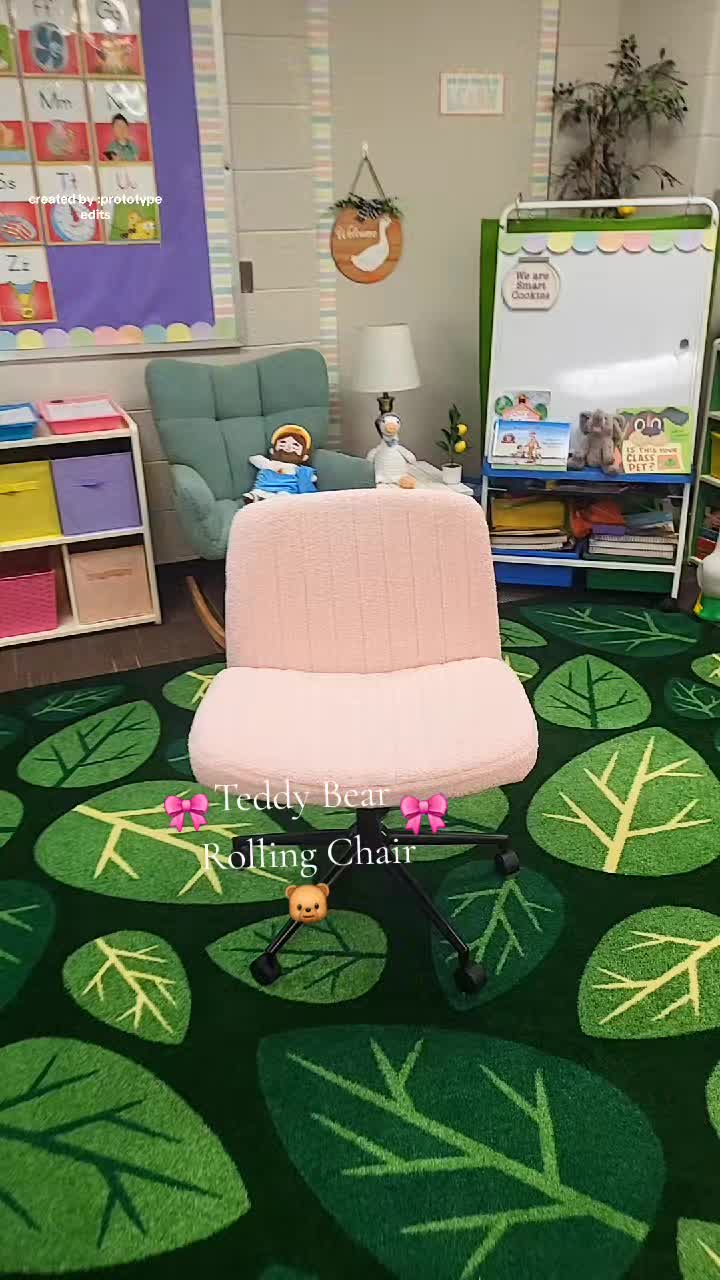 TikTok post by @cottagegarden9 for Sweet Furniture. Caption reads: [...] #office #teacher #pinkaesthetic @Sweet....